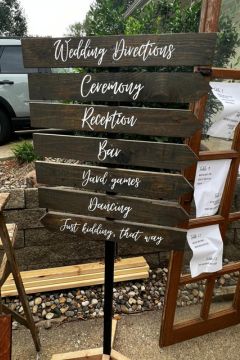 Wooden Direction Sign Wedding